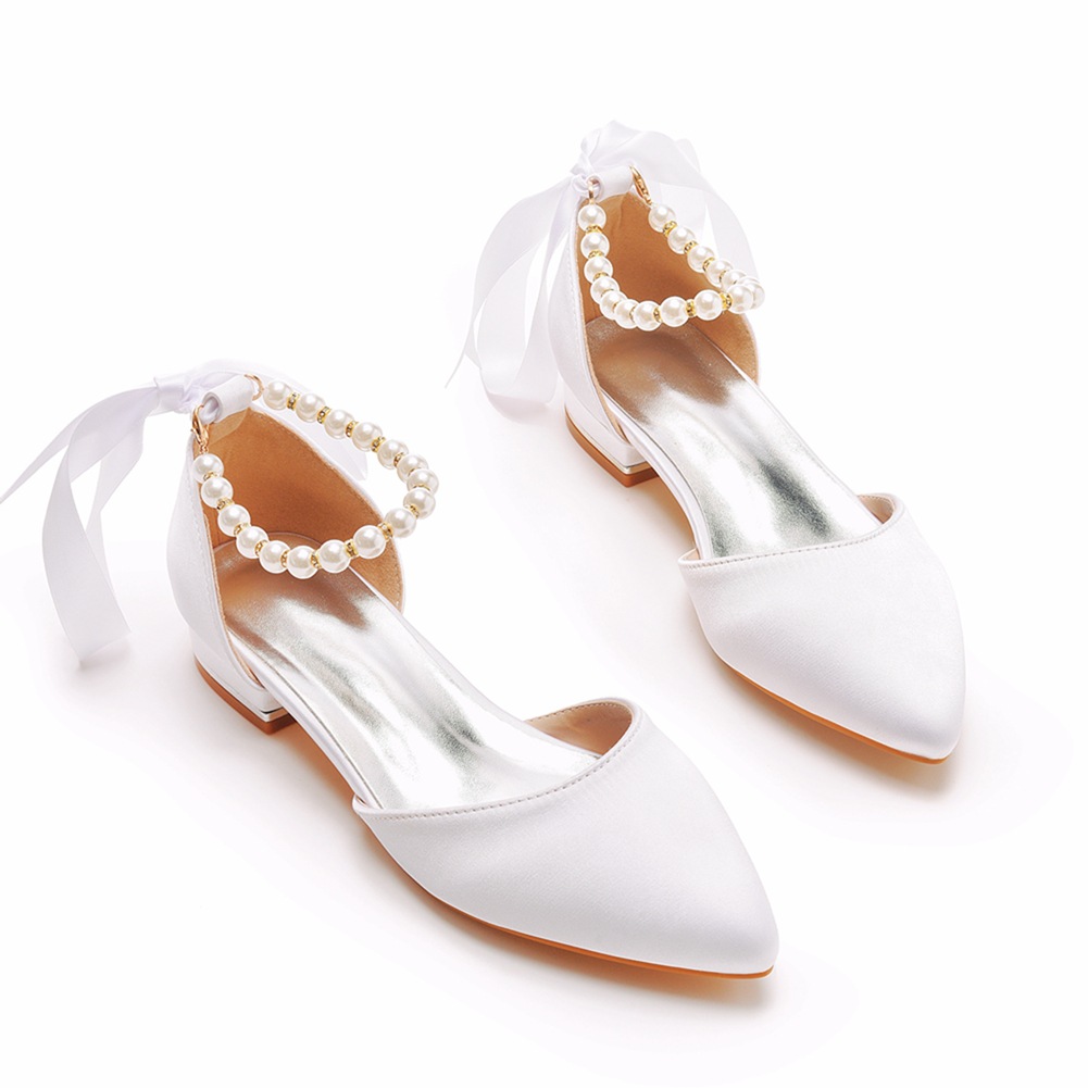 Sandals - Trouwschoenen Bruid Platte hak Puntige holle