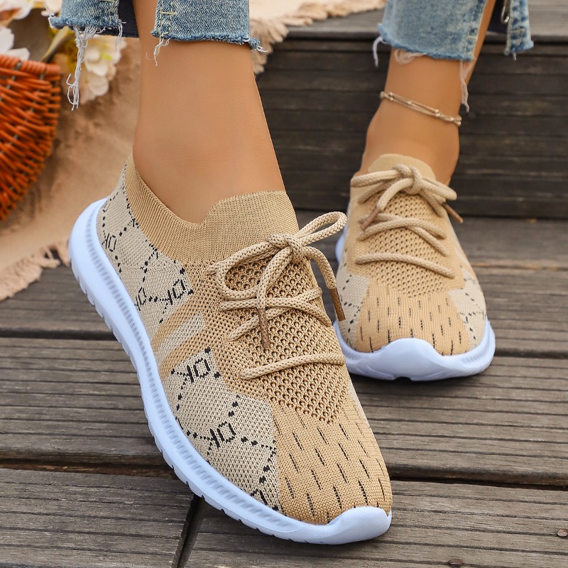 2026 Nieuwe Veterschoenen Rond - Knit Fabric Lace Up Sneakers recensie en prijs